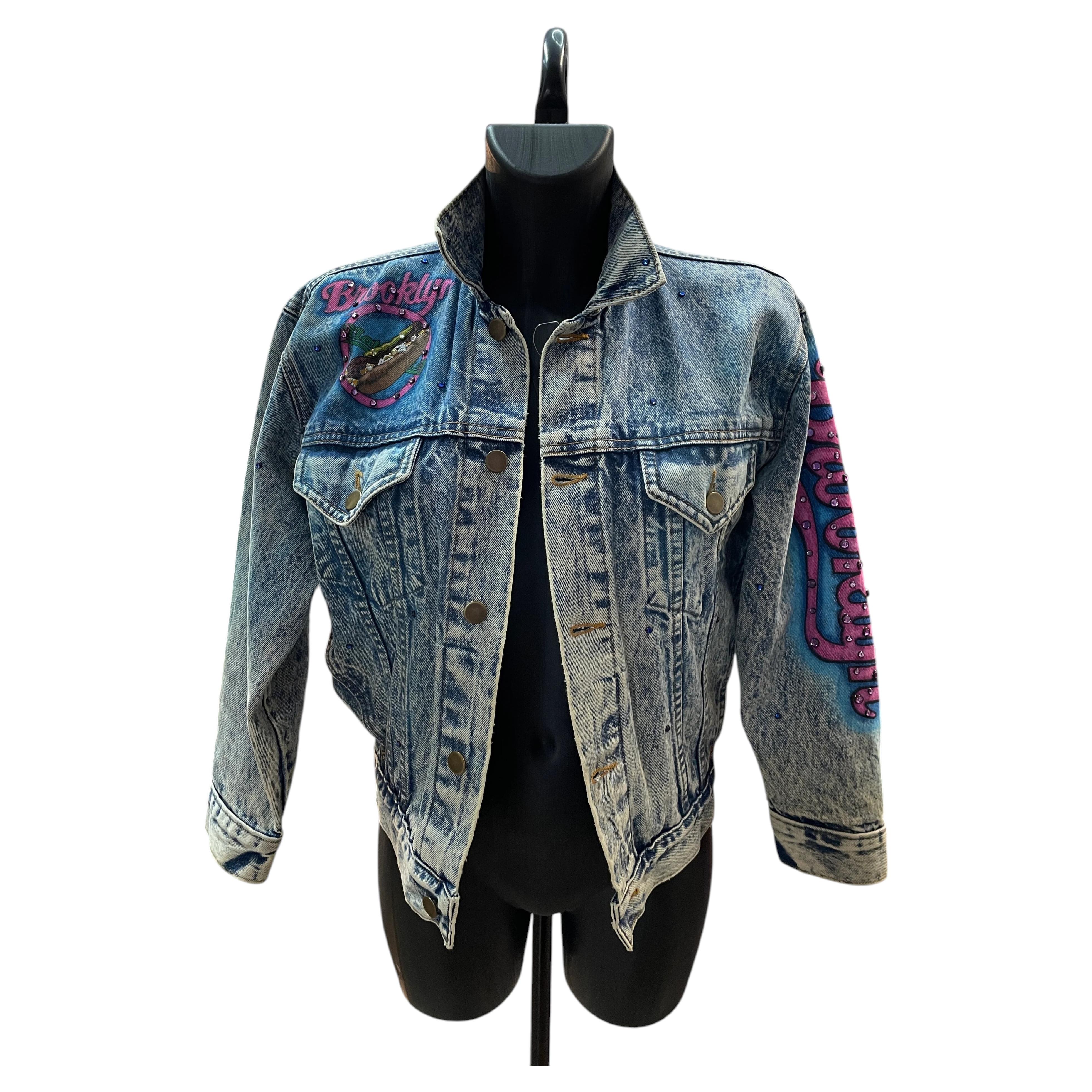 Giacca vintage in denim Tony Alamo, stile Brooklyn anni '80