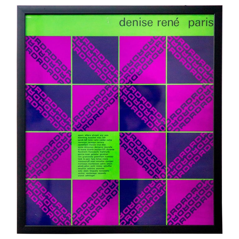 Vintage Denise René Paris Gallery Exhibition Poster For Sale