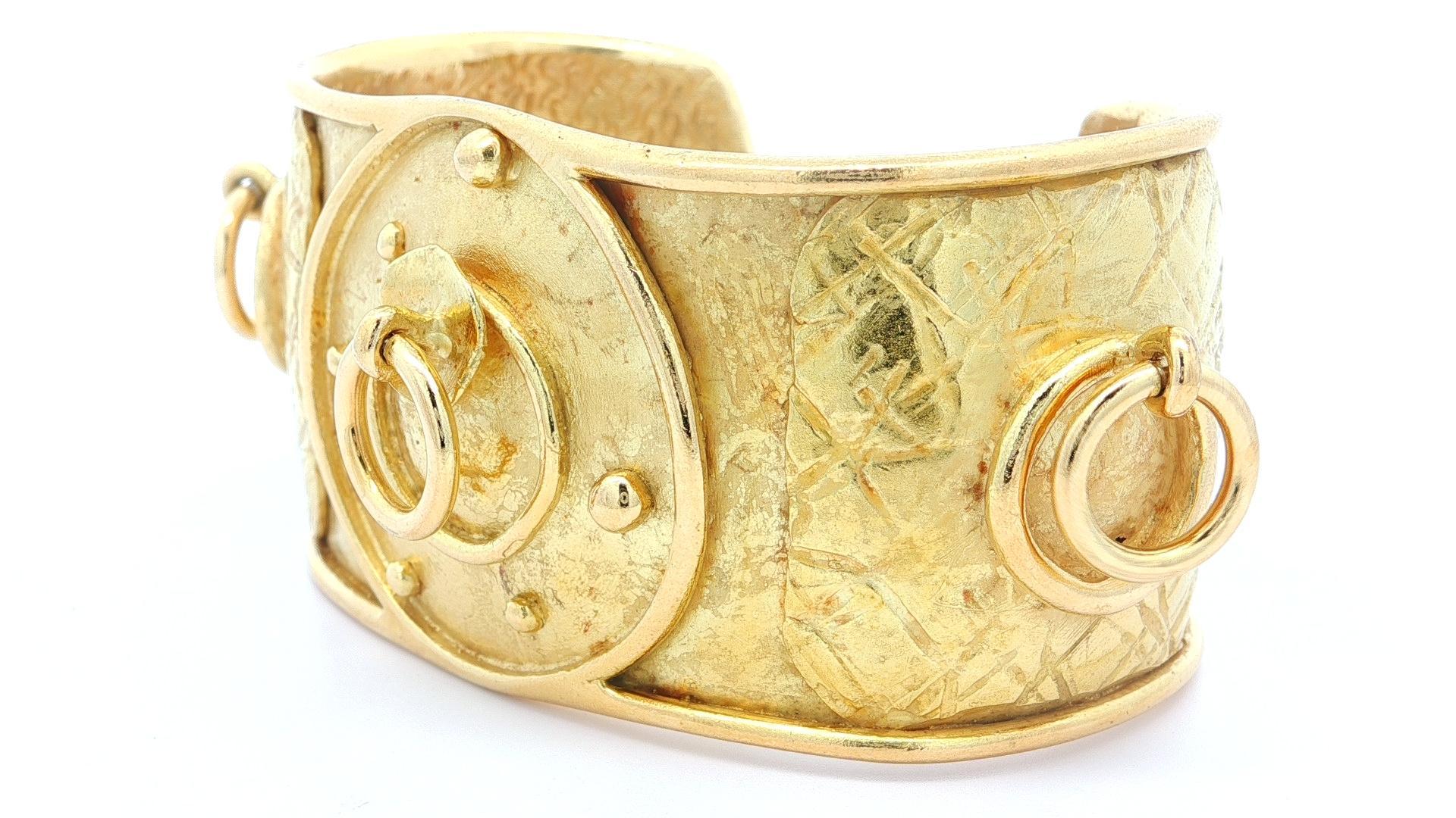 Vintage Denise Roberge, braccialetto con anelli girevoli in oro giallo 18 ct. In condizioni ottime in vendita a Montclair, NJ