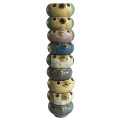 Vintage Denmark set of nine ceramic bird salts or egg cups circa 1960s