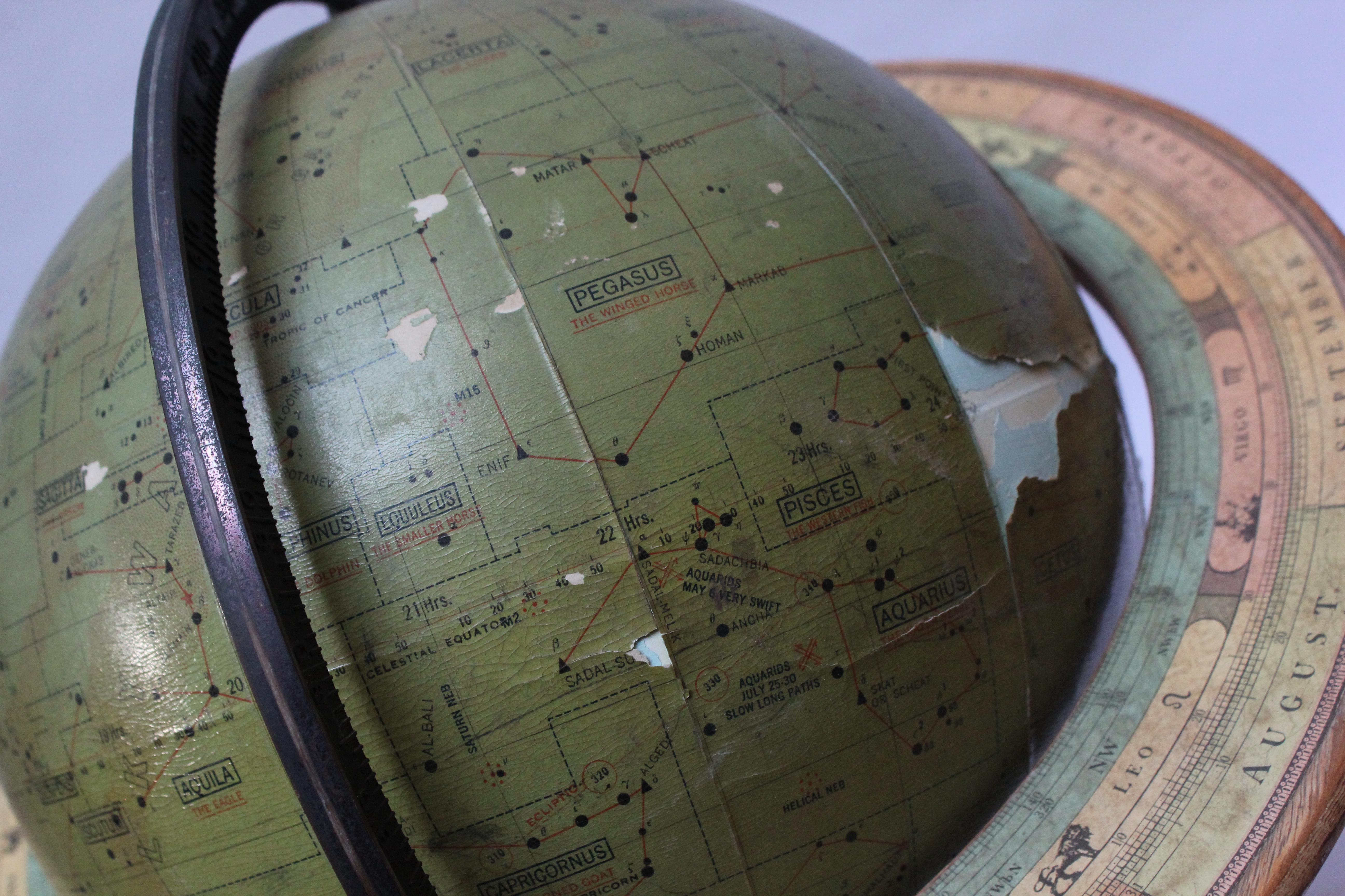 Mid-20th Century Vintage Dennoyer-Geppert Celestial Globe For Sale