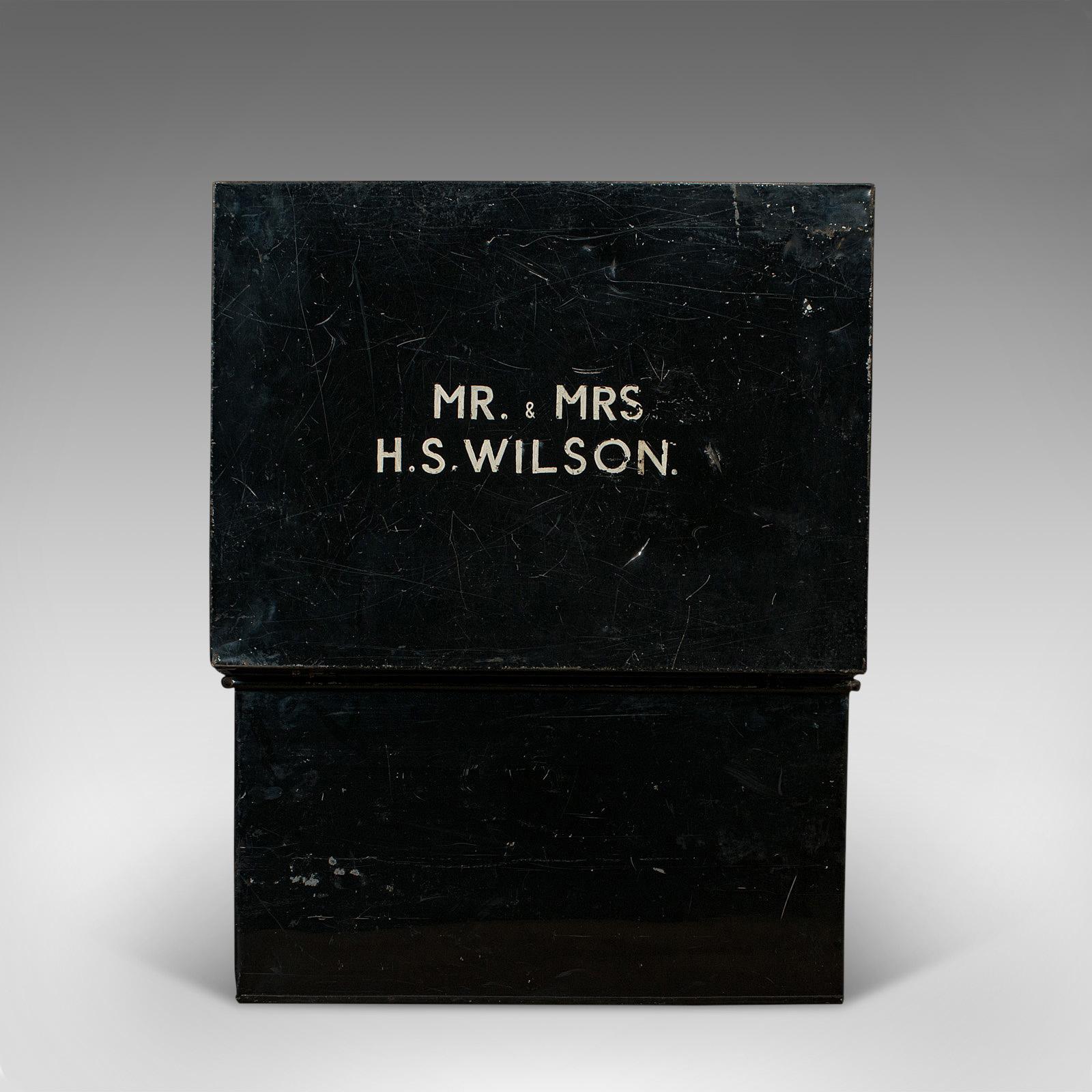 Vintage Deposit Box, English, Metal, Document Chest, 20th Century, circa 1940 6