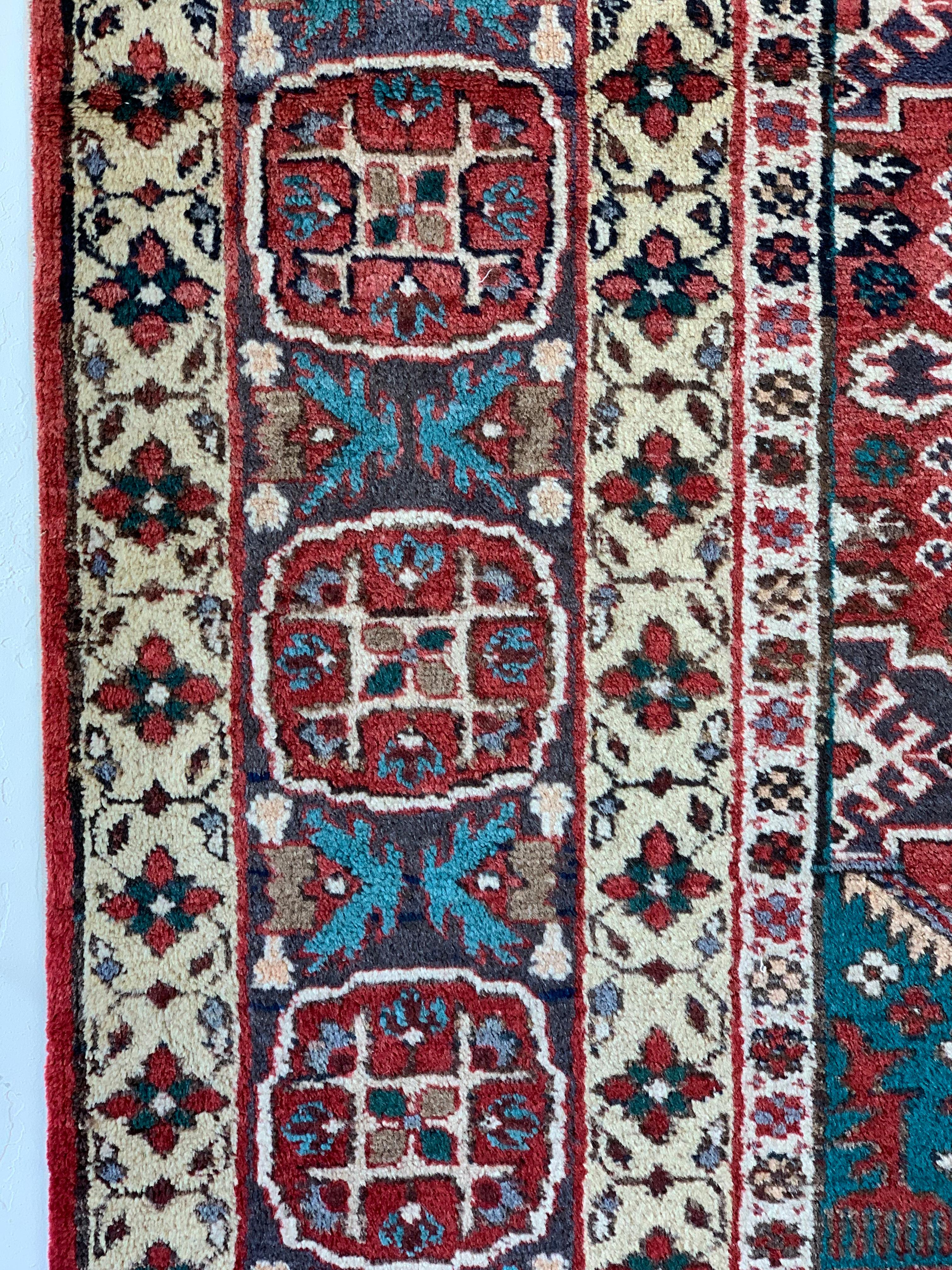 Vintage Derbent Rug in Chajli Kazak Style, circa Mid-1960s In Good Condition For Sale In San Mateo, CA