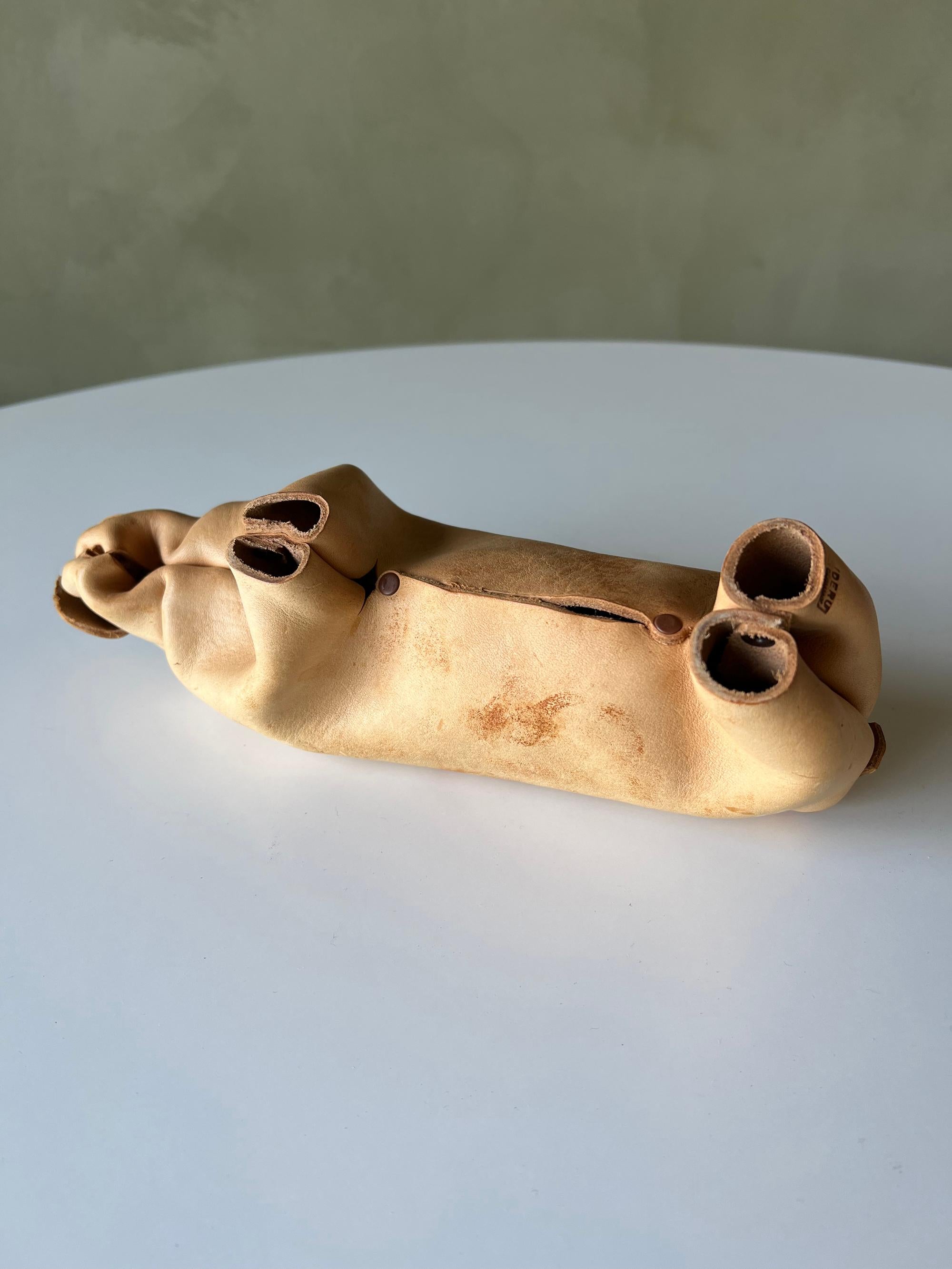 20th Century Vintage Deru Folded Leather Hippo For Sale