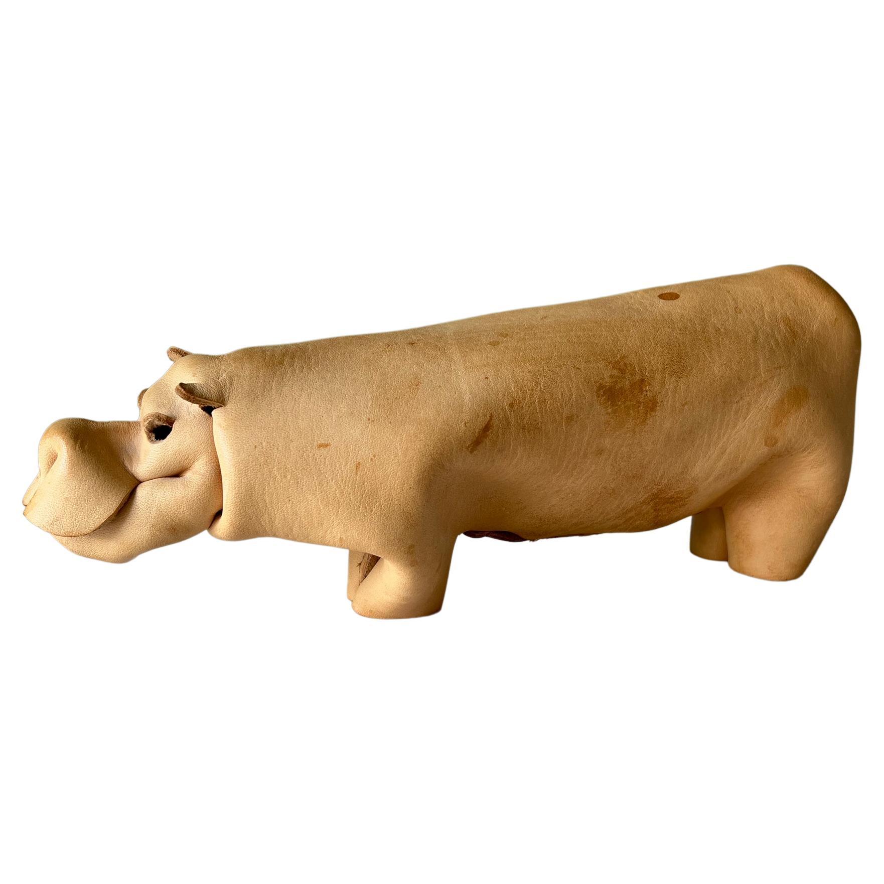 Vintage Deru Folded Leather Hippo For Sale