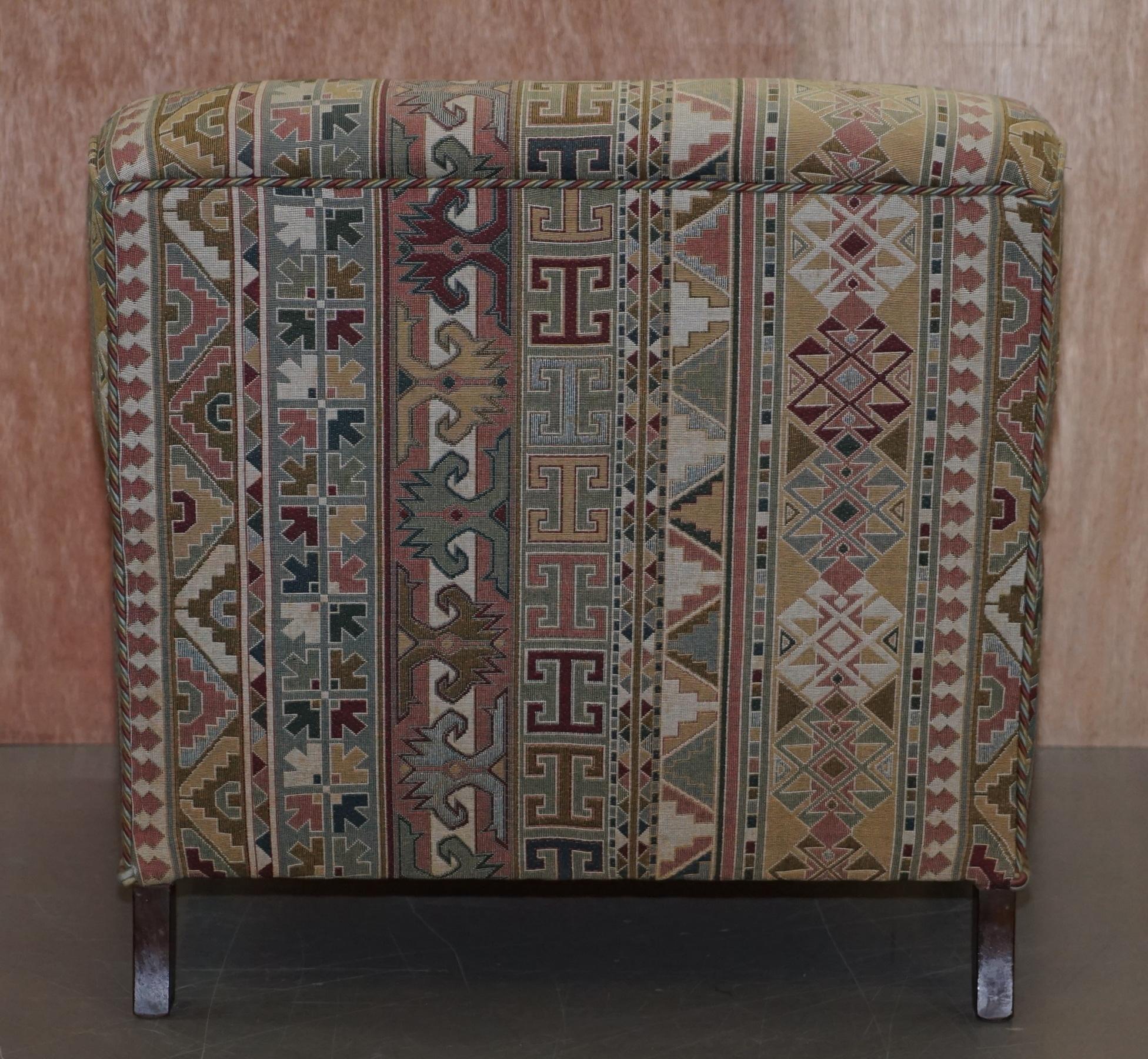 Vintage Derwent Hand Made in England Kilim Pattern Howard Armchair with Castors 2
