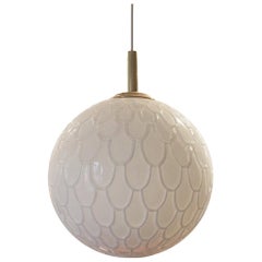 Vintage Design 1970s Peil & Putzler Milk Glass Pendant Lamp, Chandelier