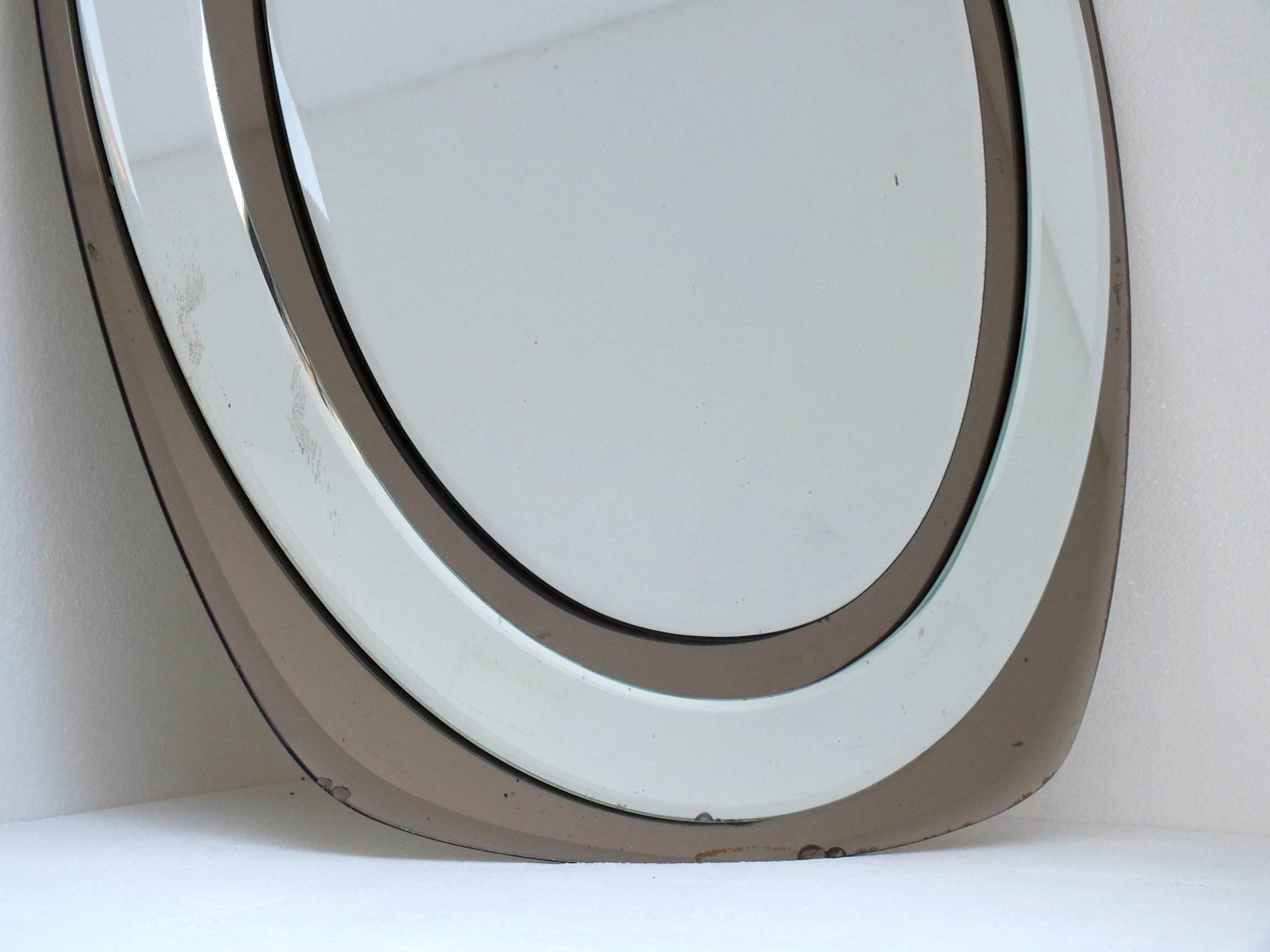 Modern Vintage Design '50s Metalvetro Galvorame Wall Mirror For Sale