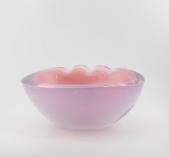 Vintage Design Art Glass Vase Pink Poli for Seguso Pink Bowl - Ashtray Italy