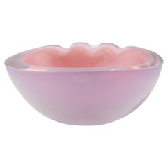Vintage Design Art Glass Vase Pink Poli for Seguso Pink Bowl - Ashtray Italy