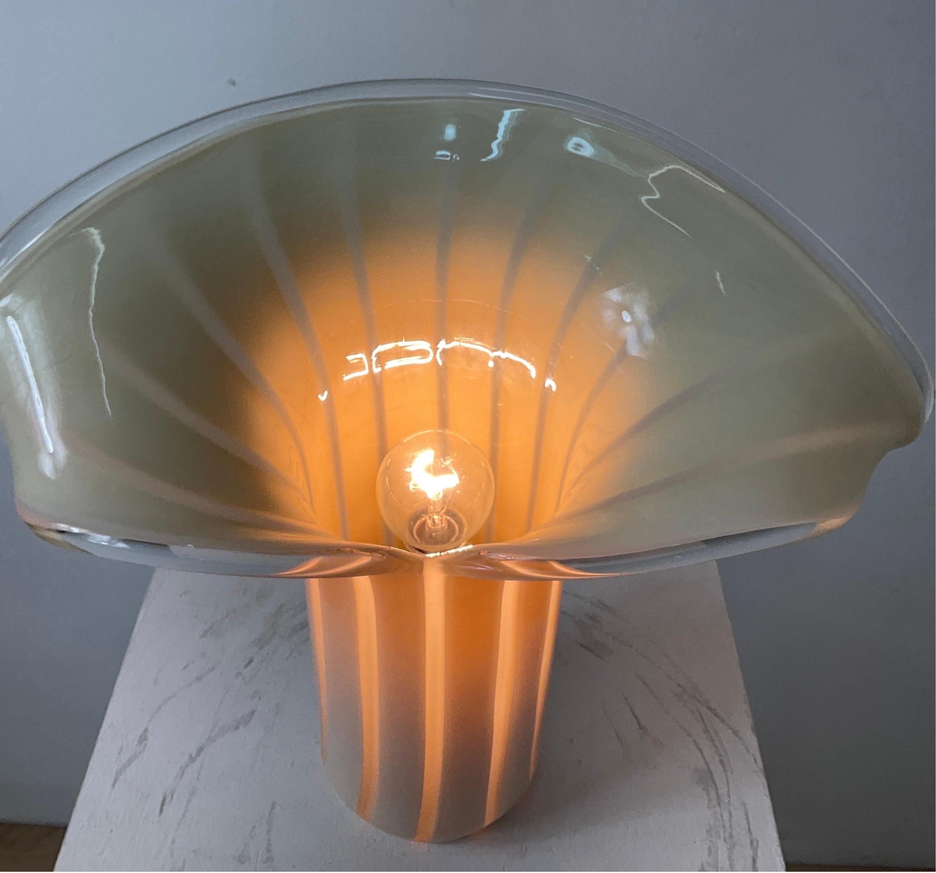 Fin du 20e siècle Lampe Vintage Design Venini Mouchoir Muranoglass en vente