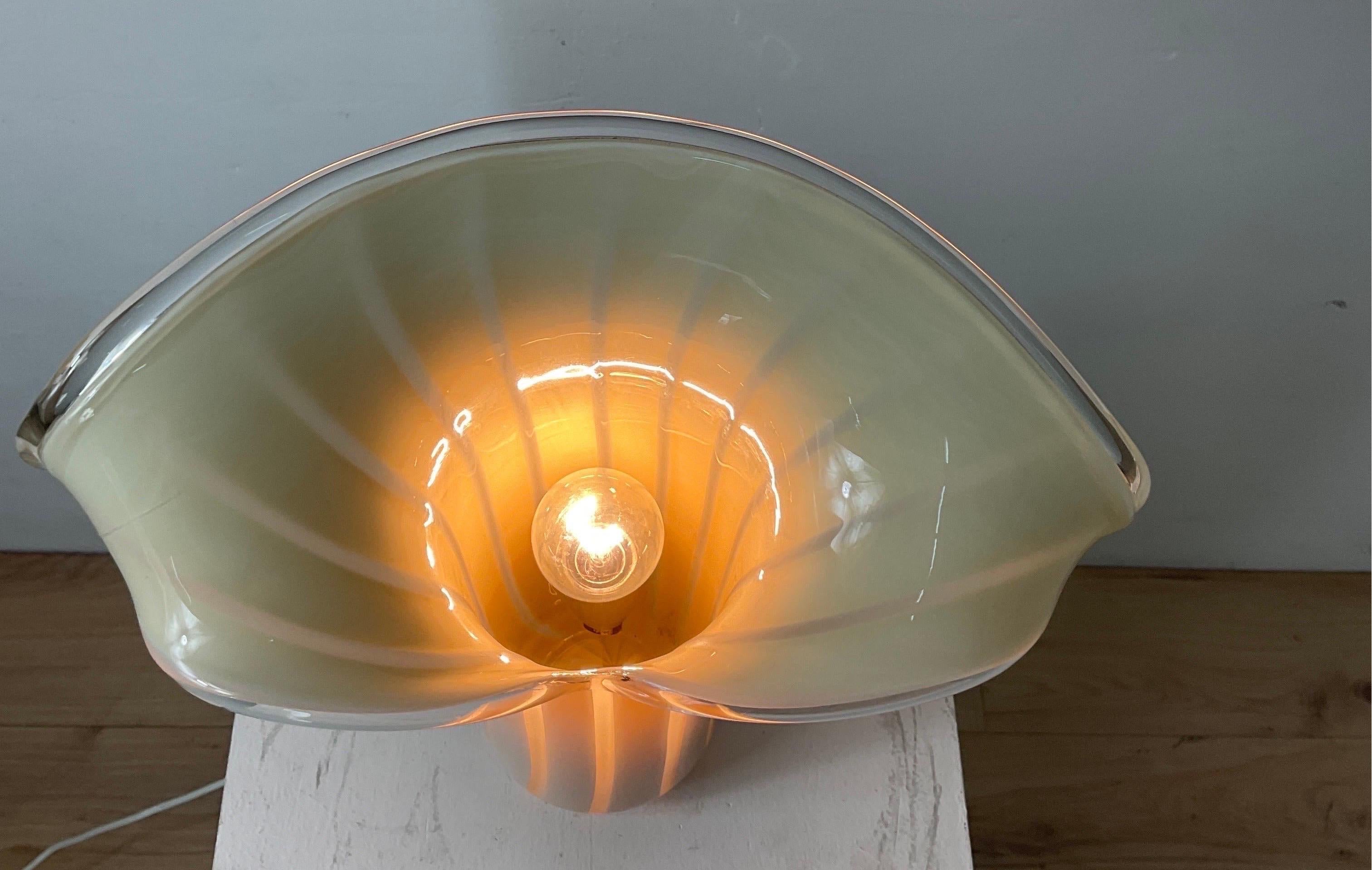 Verre de Murano Lampe Vintage Design Venini Mouchoir Muranoglass en vente