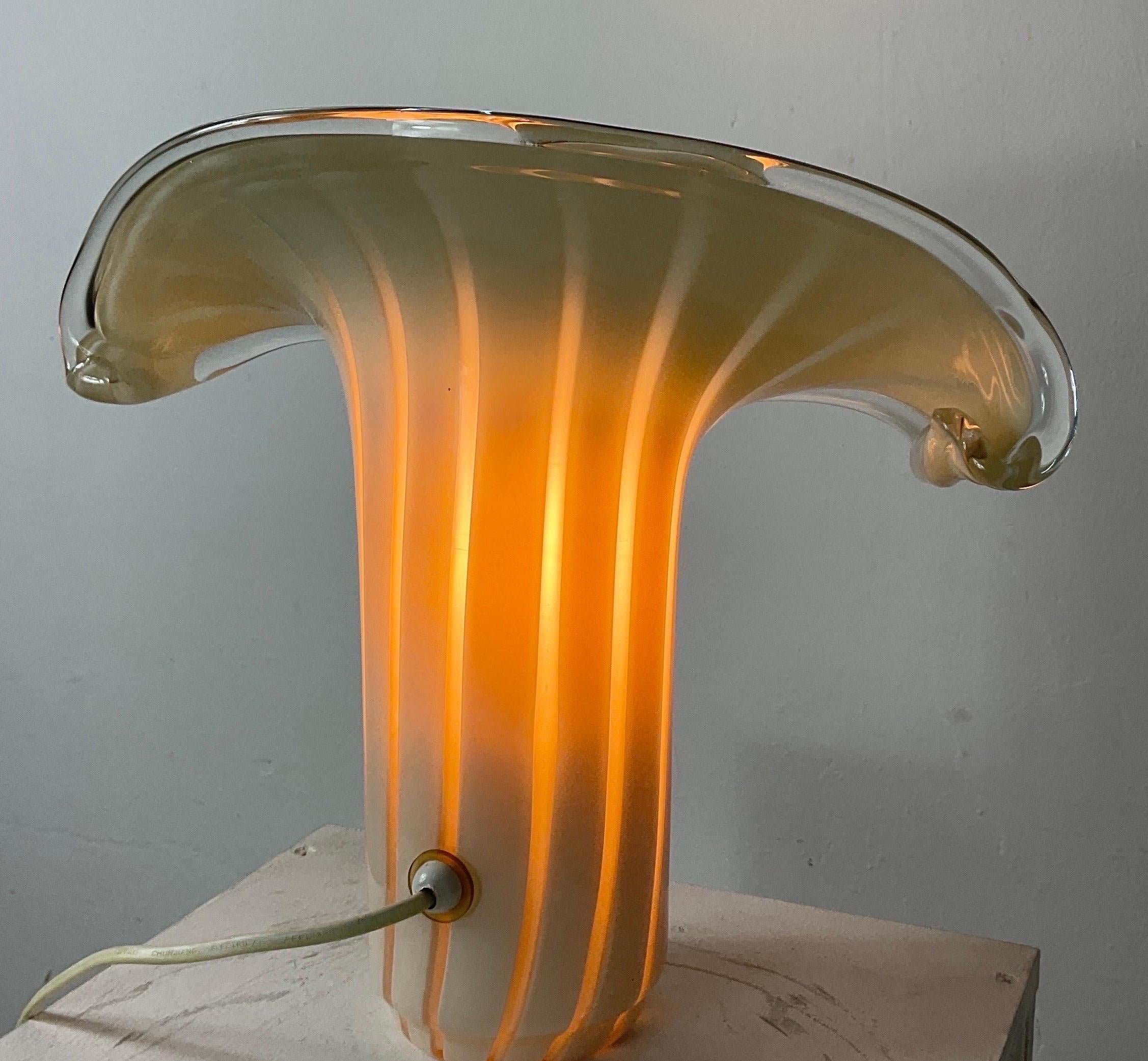 Lampe Vintage Design Venini Mouchoir Muranoglass en vente 2
