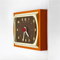 Vintage Design Clock with Mustard & Brown Hues by Japy, New Old Stock 1970s