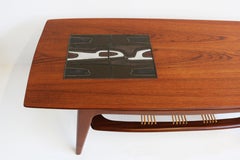 Couchtisch im Vintage-Design von Louis Van Teeffelen für Webe, Teakholz-Keramik, 1950