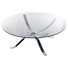 Vintage Design Coffee Table with Chrome Base Space Age, 1970s