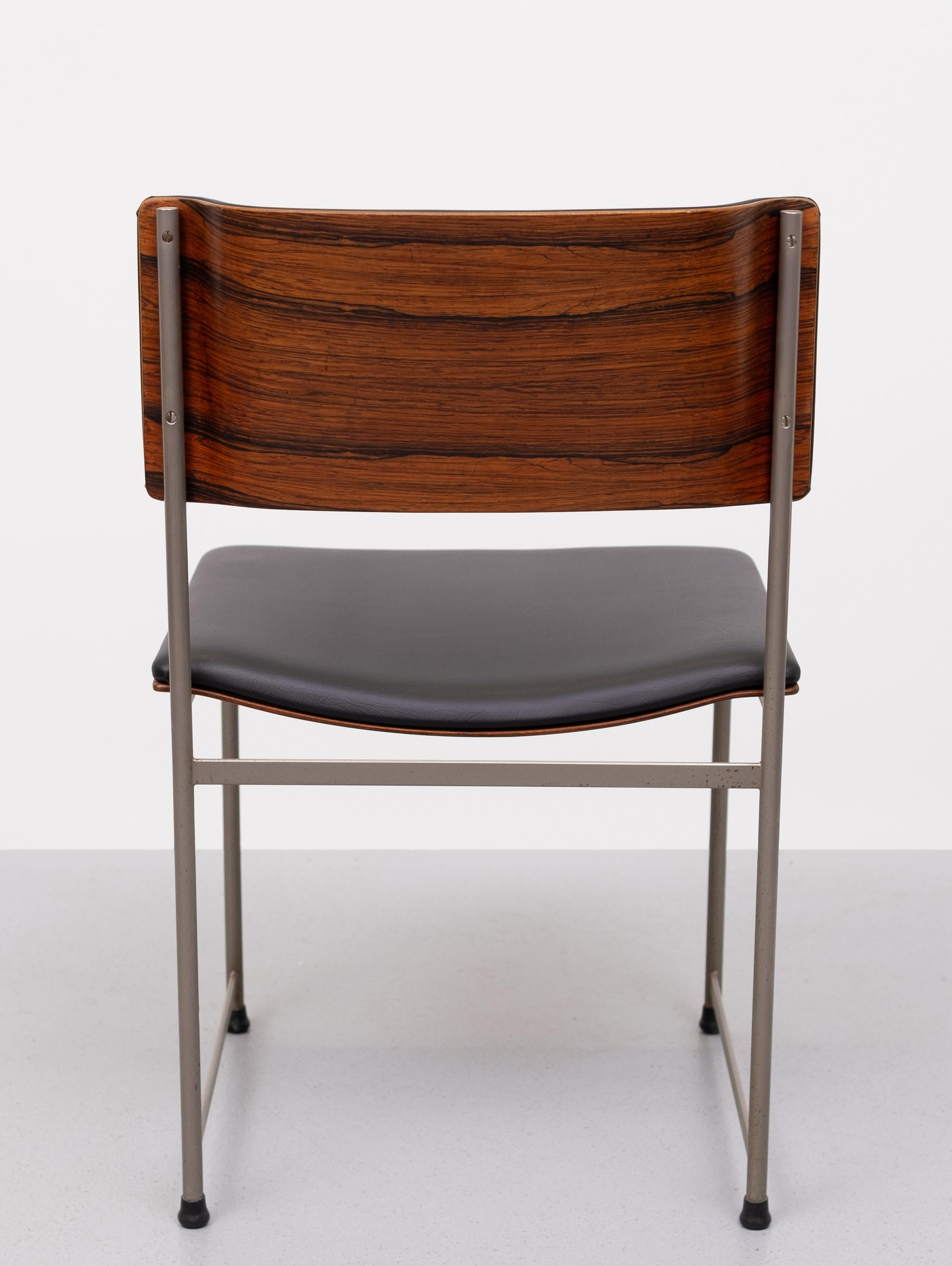 Vintage design curved dining chairs SM08 by Cees Braakman for Pastoe, 1950s  For Sale 3