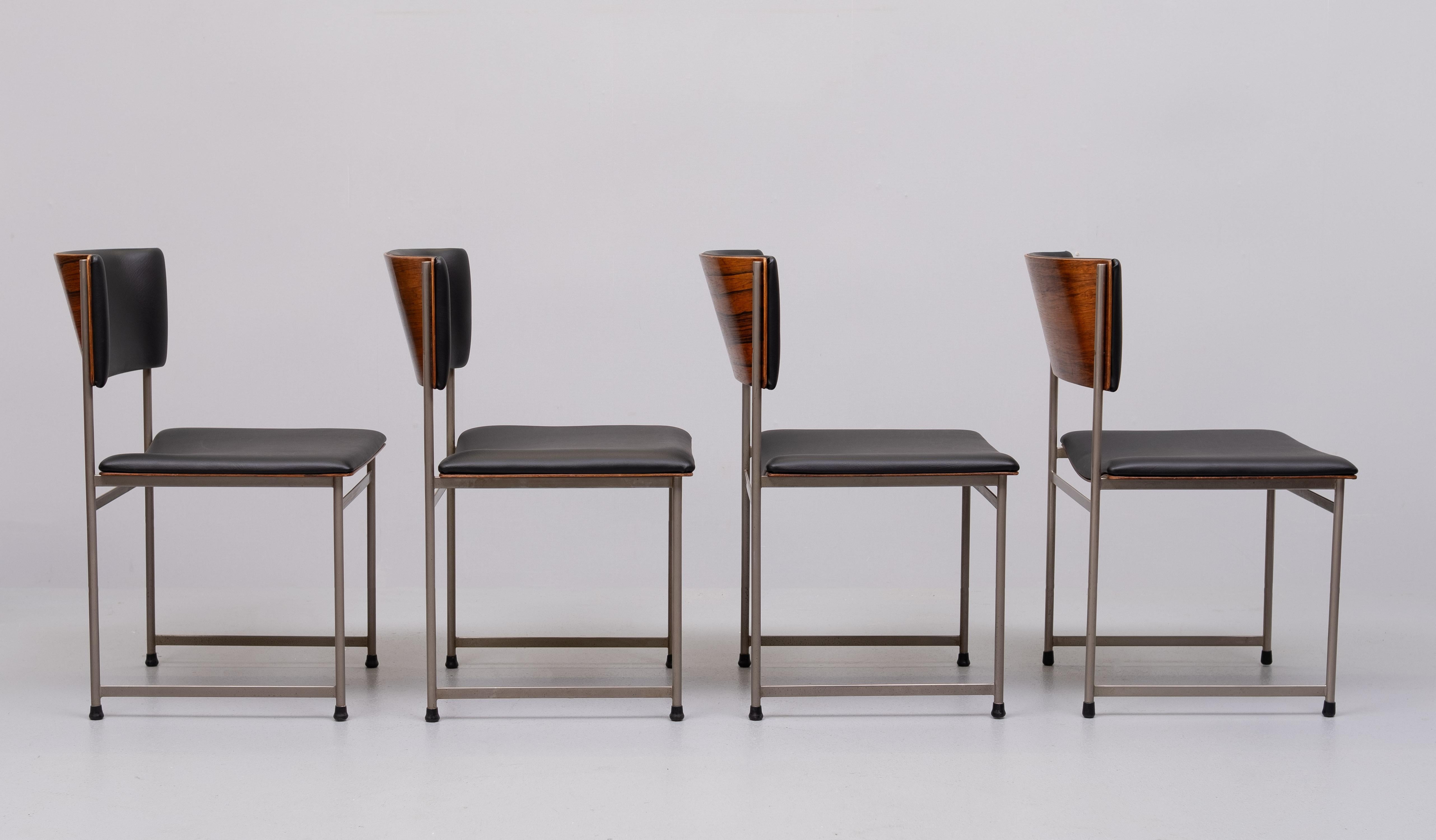 Dutch Vintage design curved dining chairs SM08 by Cees Braakman for Pastoe, 1950s  For Sale