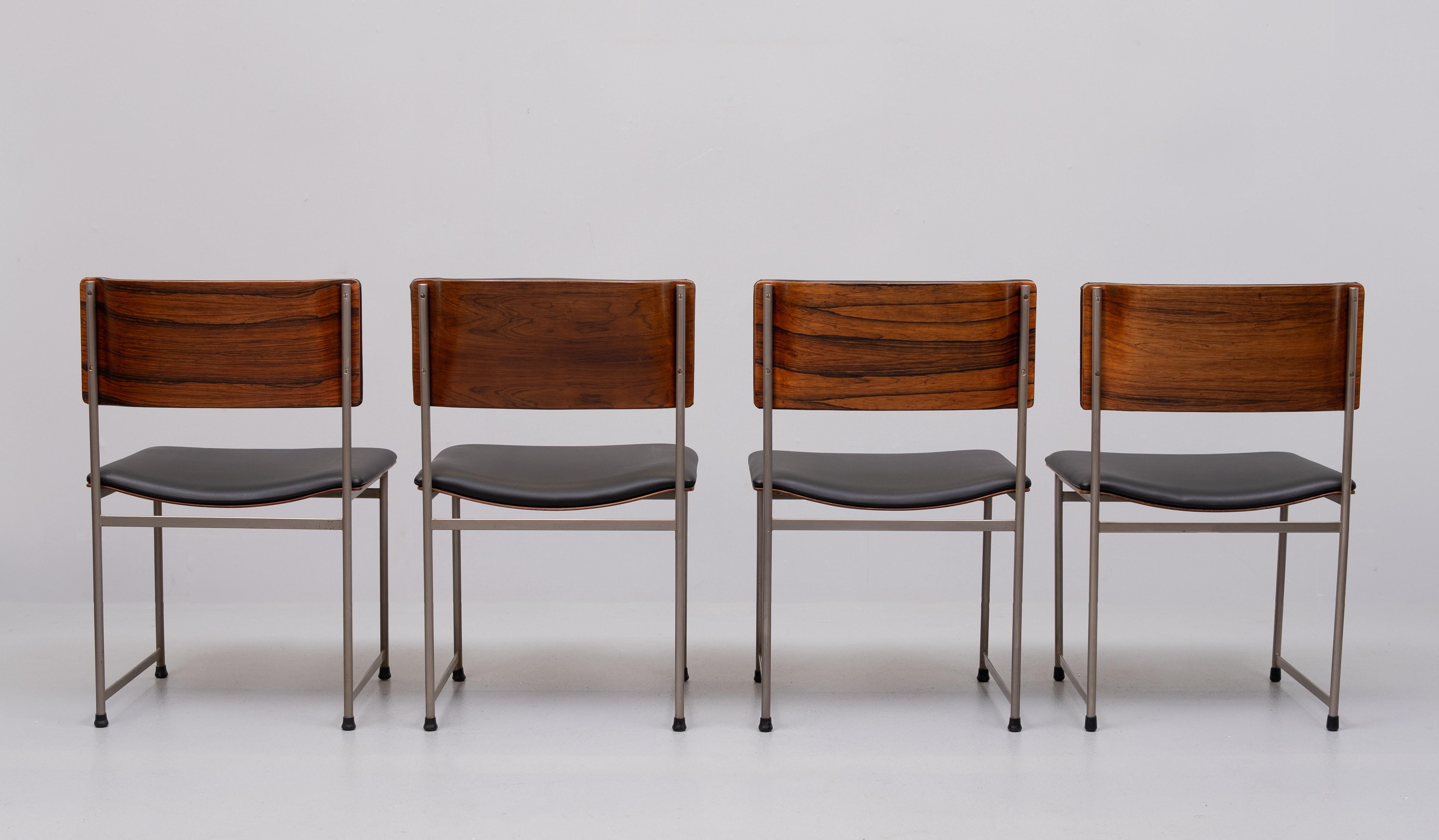 Gebogene Esszimmerstühle SM08 im Vintage-Design von Cees Braakman für Pastoe, 1950er Jahre  (Mitte des 20. Jahrhunderts) im Angebot