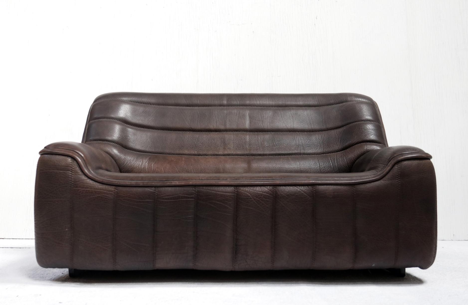 Mid-Century Modern Vintage Design De Sede DS 84 Leather Sofa, Switzerland, 1970s