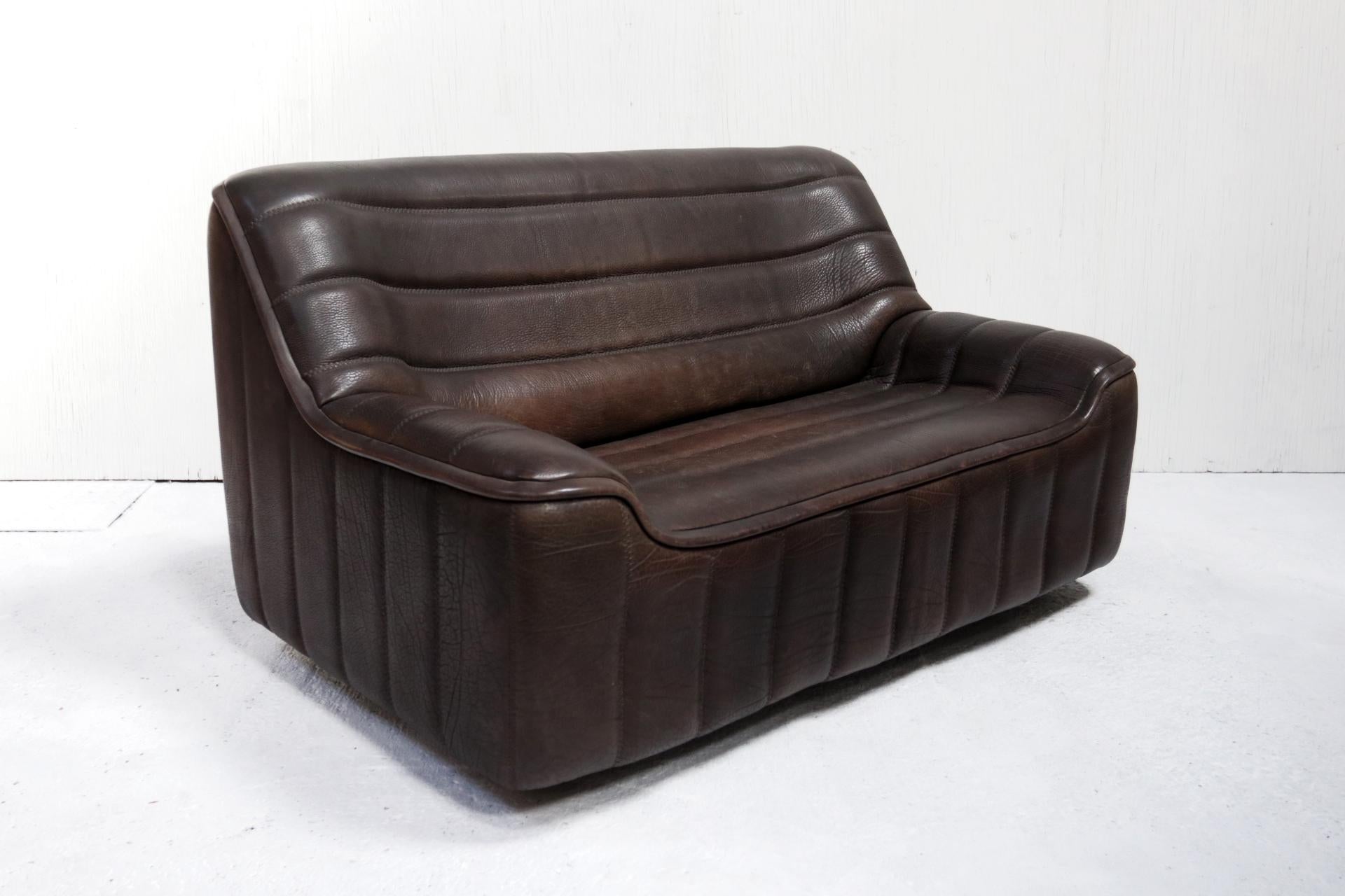 Vintage Design De Sede DS 84 Leather Sofa, Switzerland, 1970s In Good Condition In Boven Leeuwen, NL