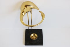 Vintage Design Flamingo Umbrella Stand by Willy Daro Regency Black Marble Brass