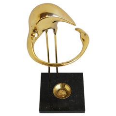 Vintage Design Flamingo Umbrella Stand by Willy Daro Regency Black Marble Brass 