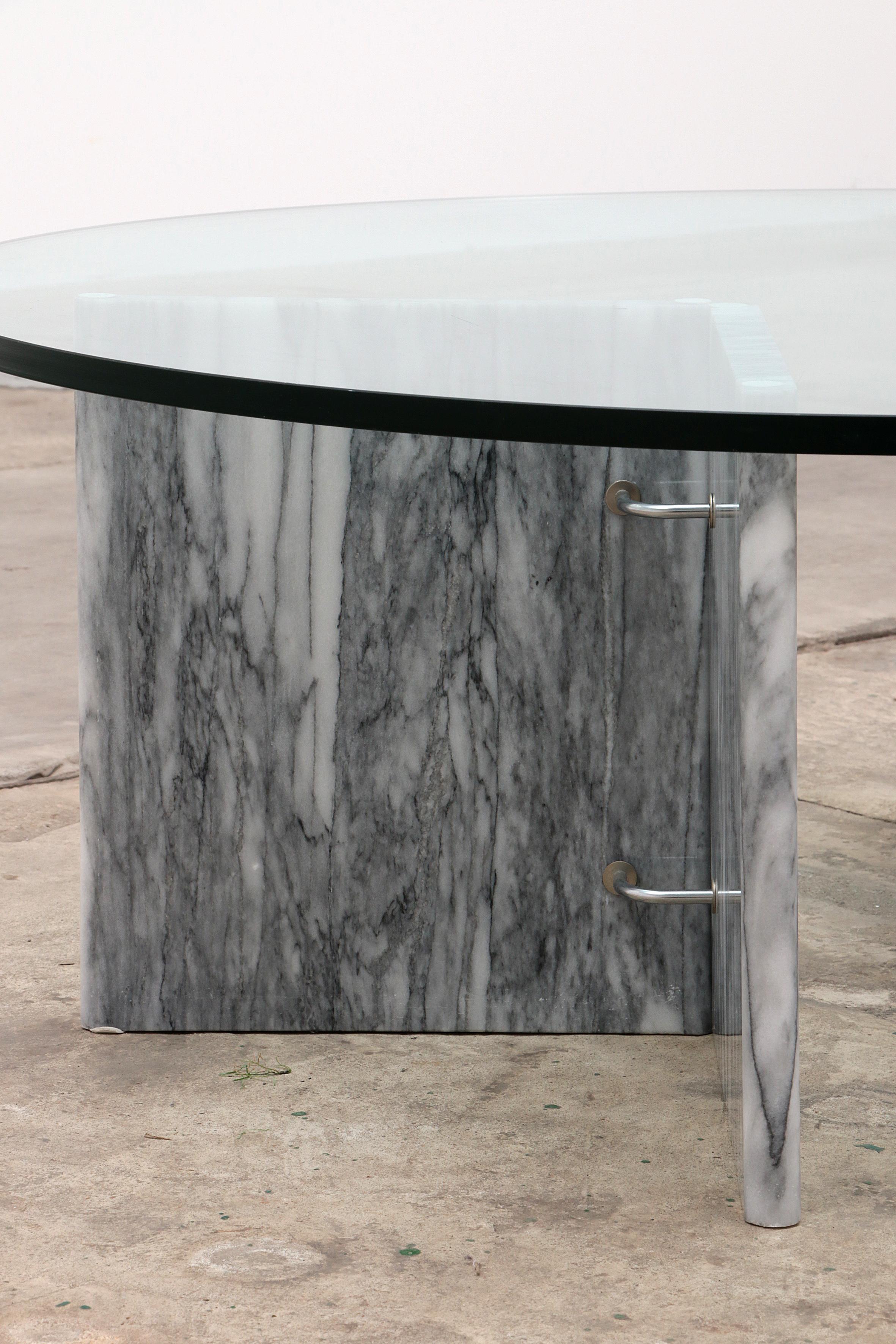 Fin du 20e siècle Table basse italienne vintage en marbre, années 1970, Italie en vente