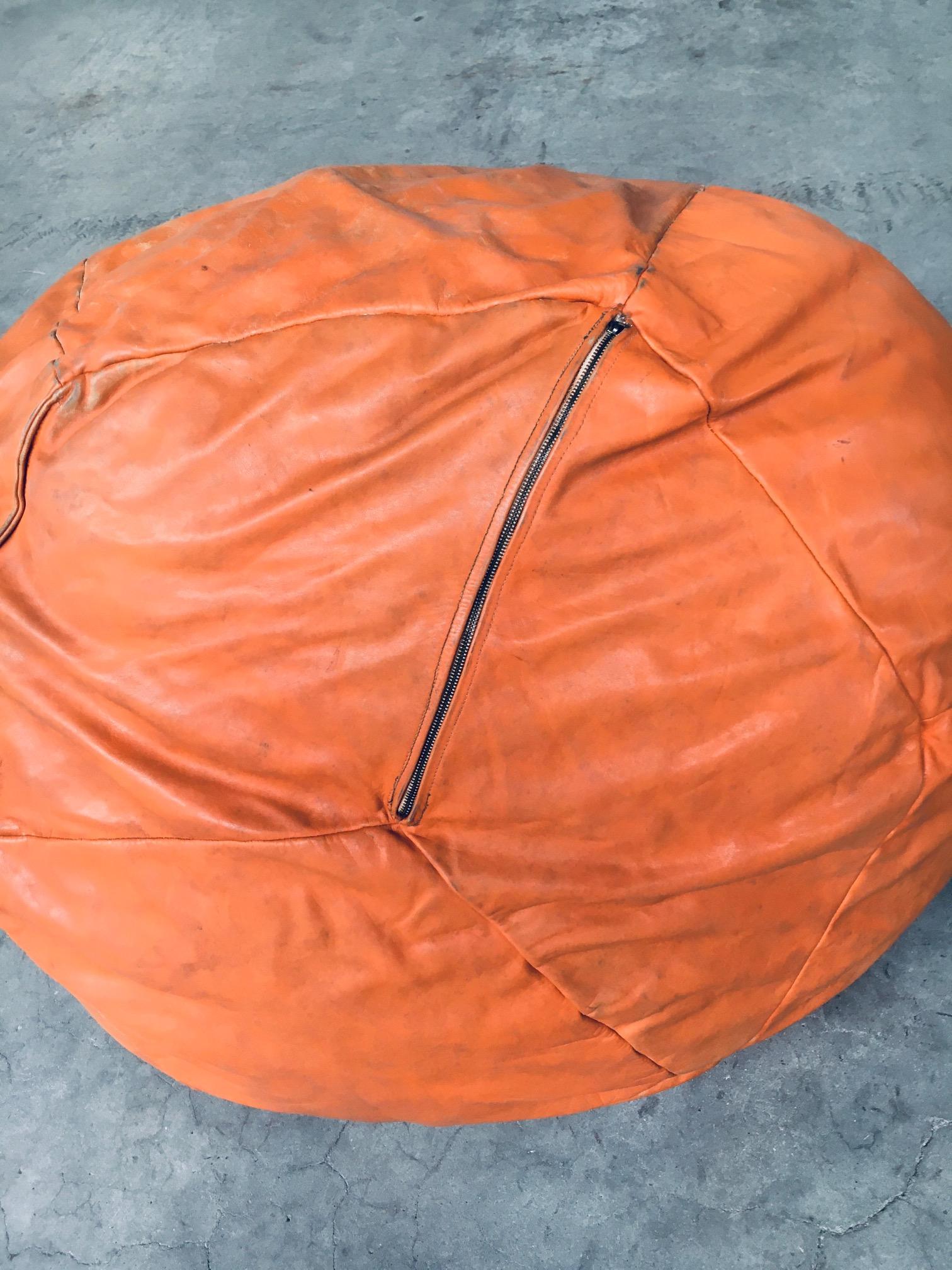 Vintage Design Leather Patchwork Bean Bag, 1970s, Italy For Sale 6