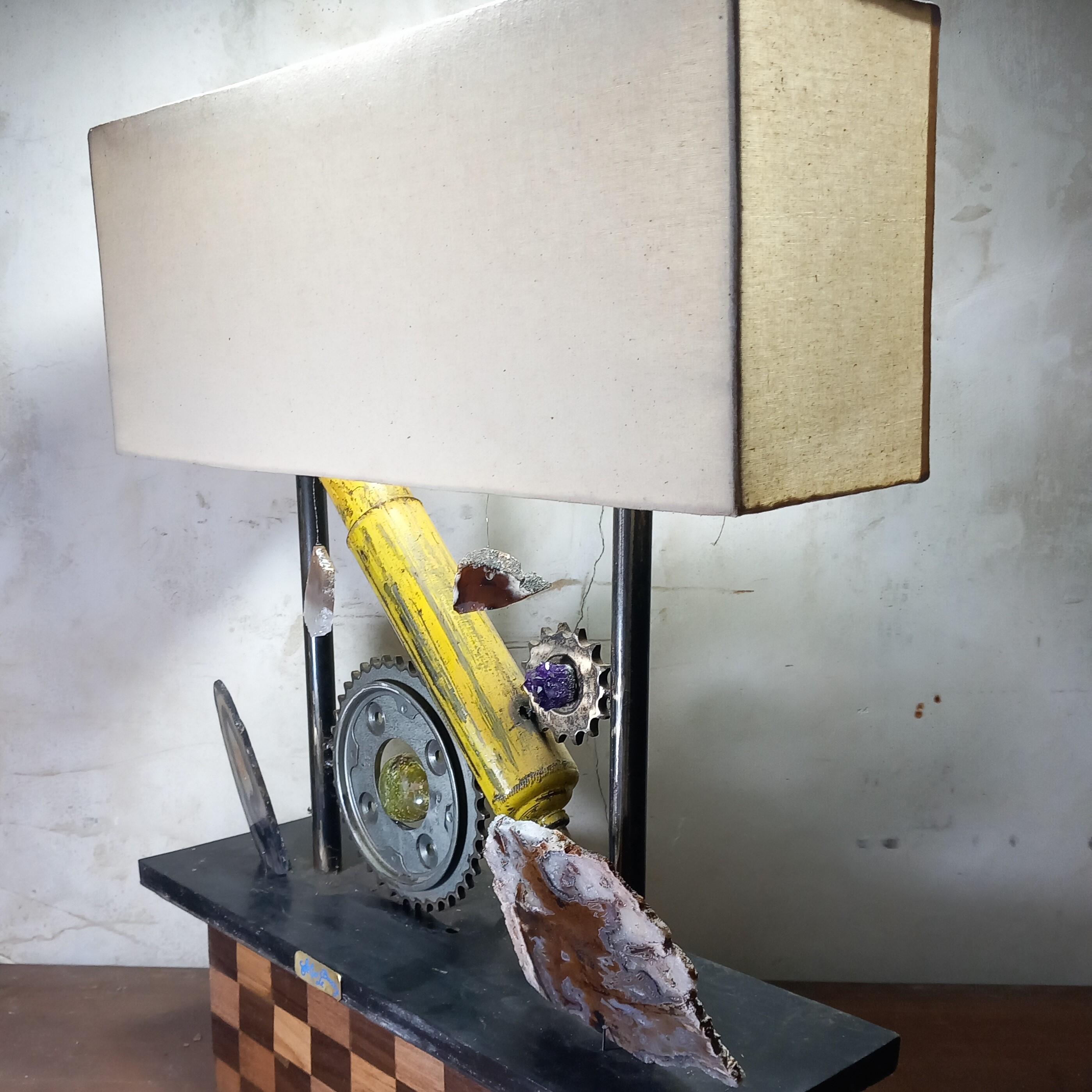 Late 20th Century Vintage design MOTO Table lamp by Felix de Boussy 1997 Brutalist ART For Sale