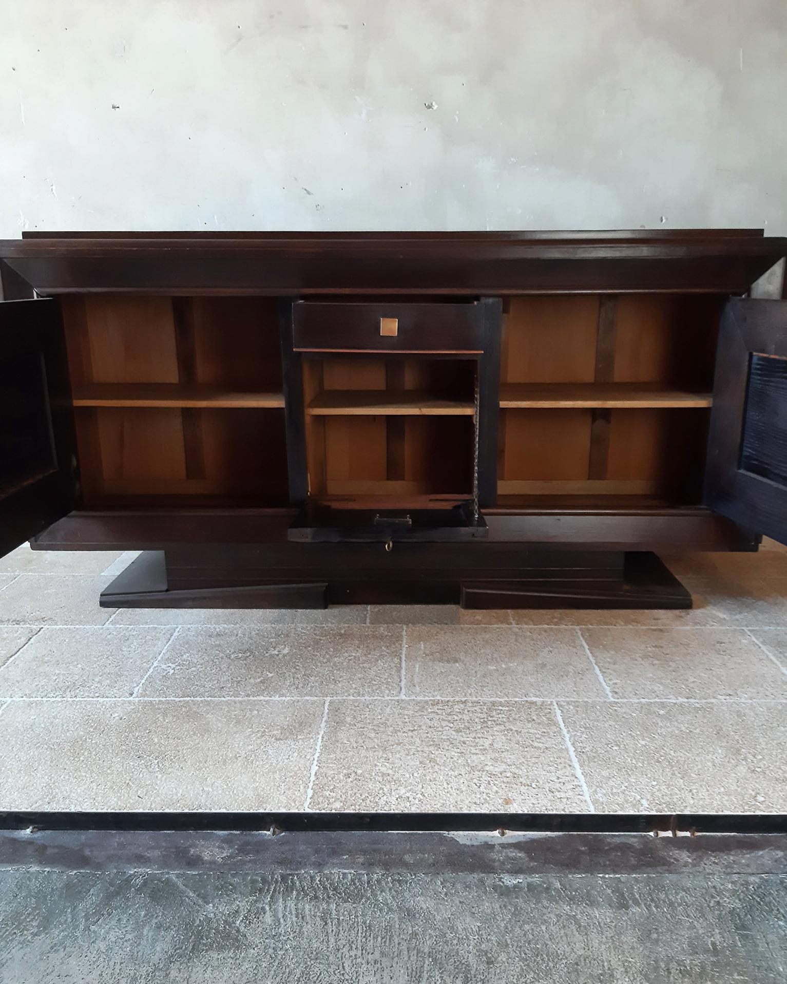 Vintage Design Sideboard by Charles Dudouyt in Dark Oak For Sale 2