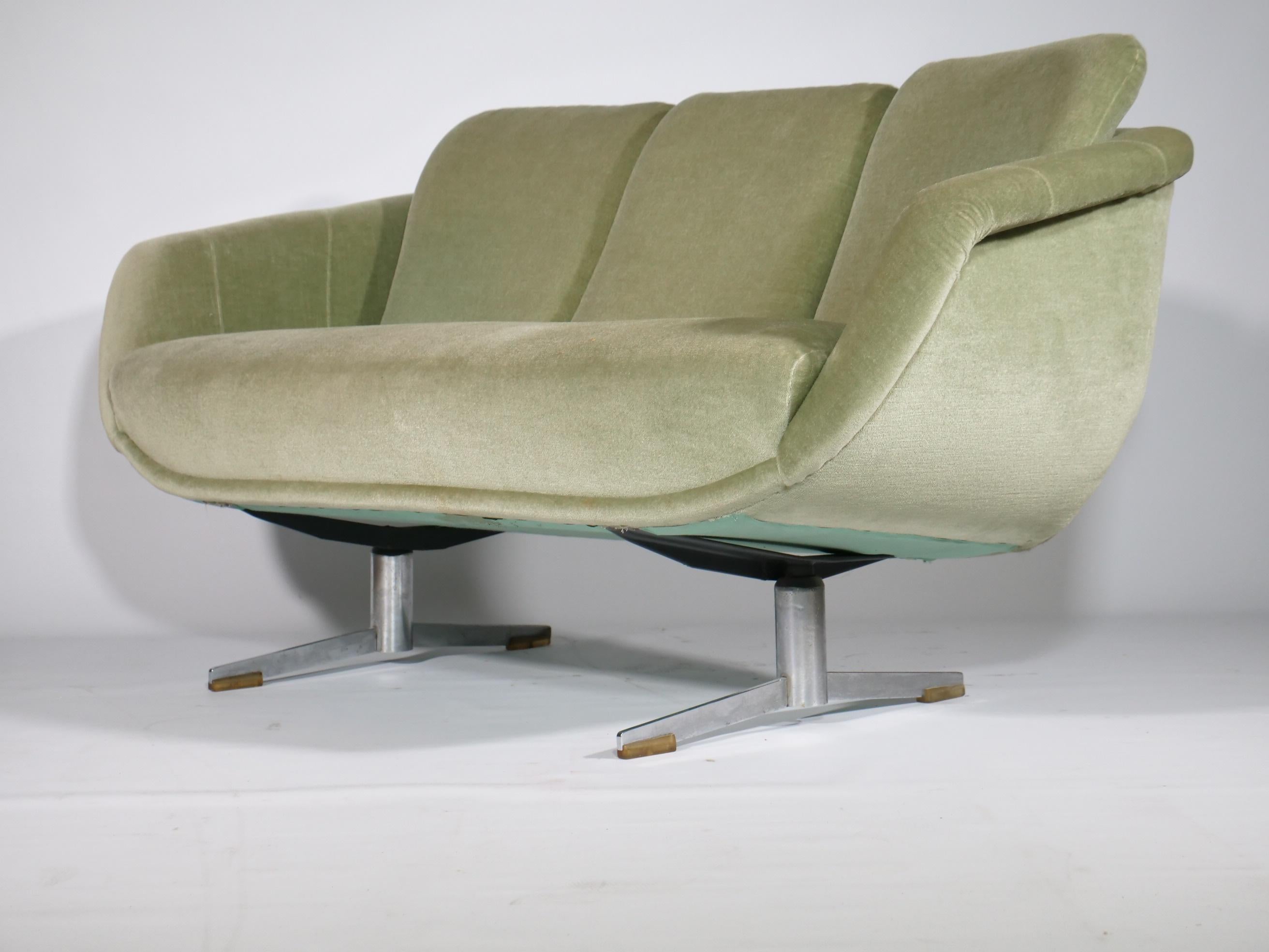 Vintage Design Sofa Mid-Century Couch Space Age 60er 70er Jahre In Good Condition For Sale In Mainz, DE
