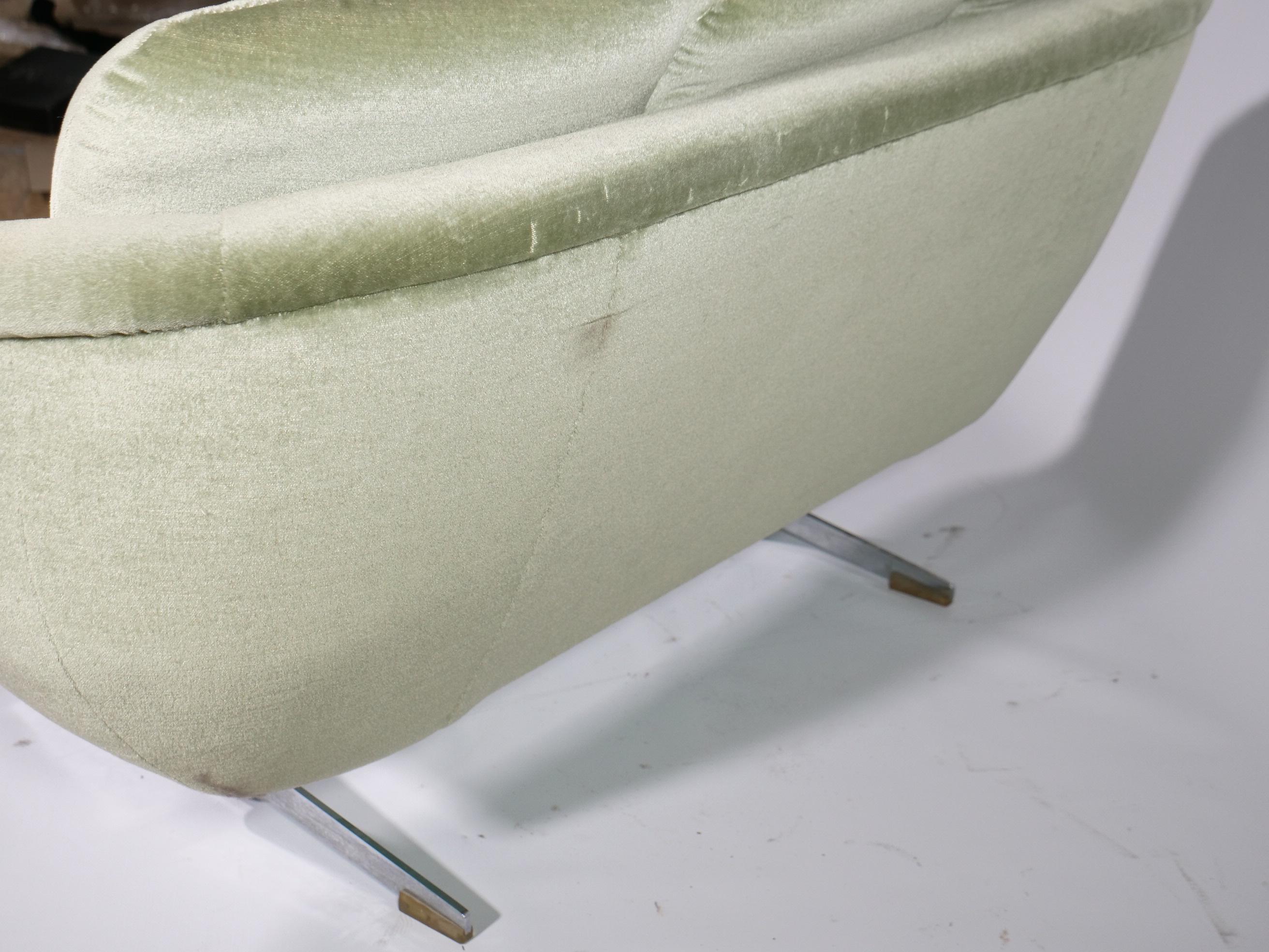 Metal Vintage Design Sofa Mid-Century Couch Space Age 60er 70er Jahre For Sale