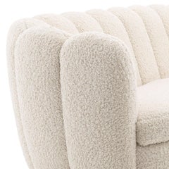 Vintage Design Style Bouclé Velvet Fabric and Brass Base Sofa