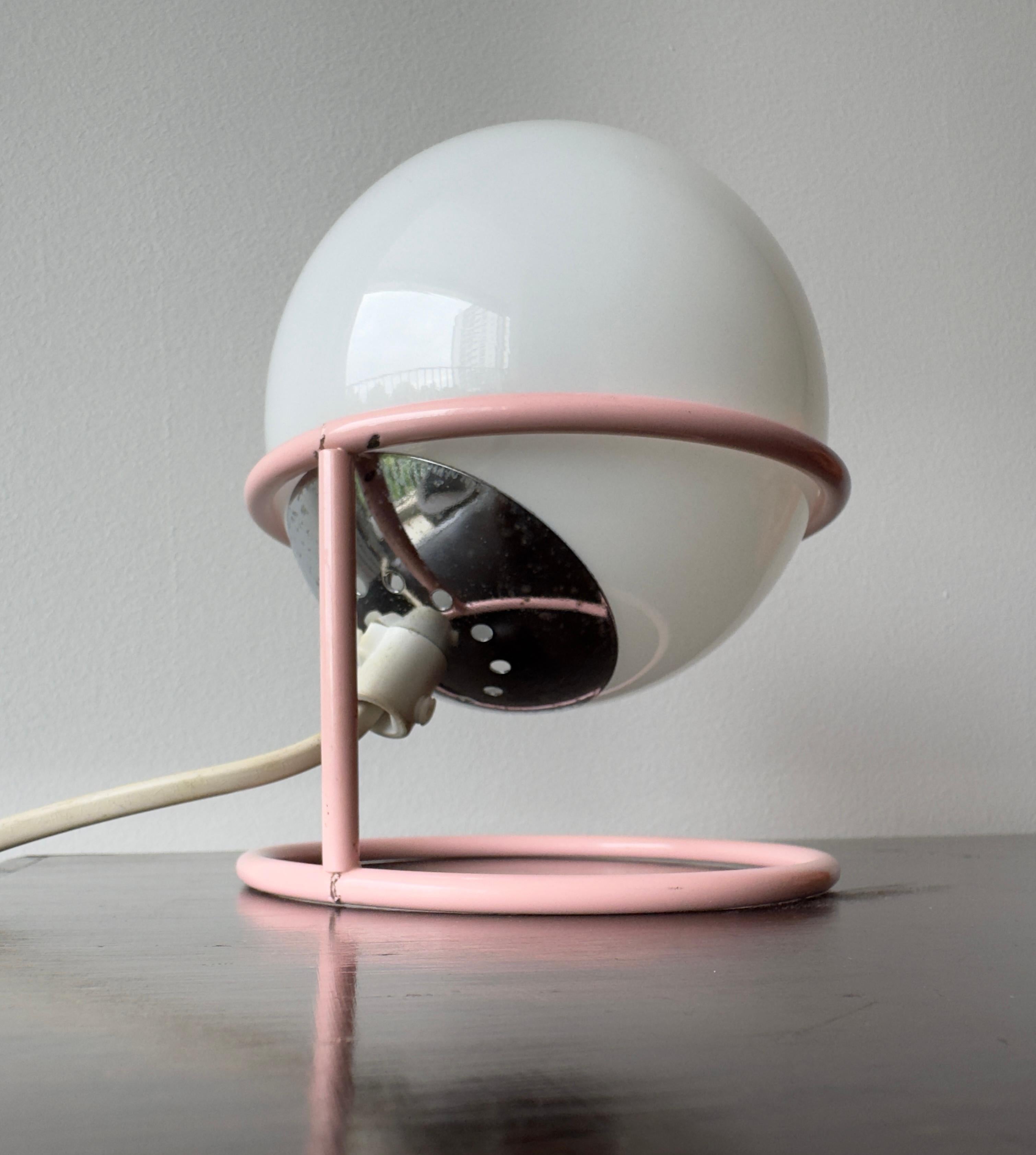 Post-Modern Vintage Design Table Lamp with Opaline Globe, 1970s–80s For Sale