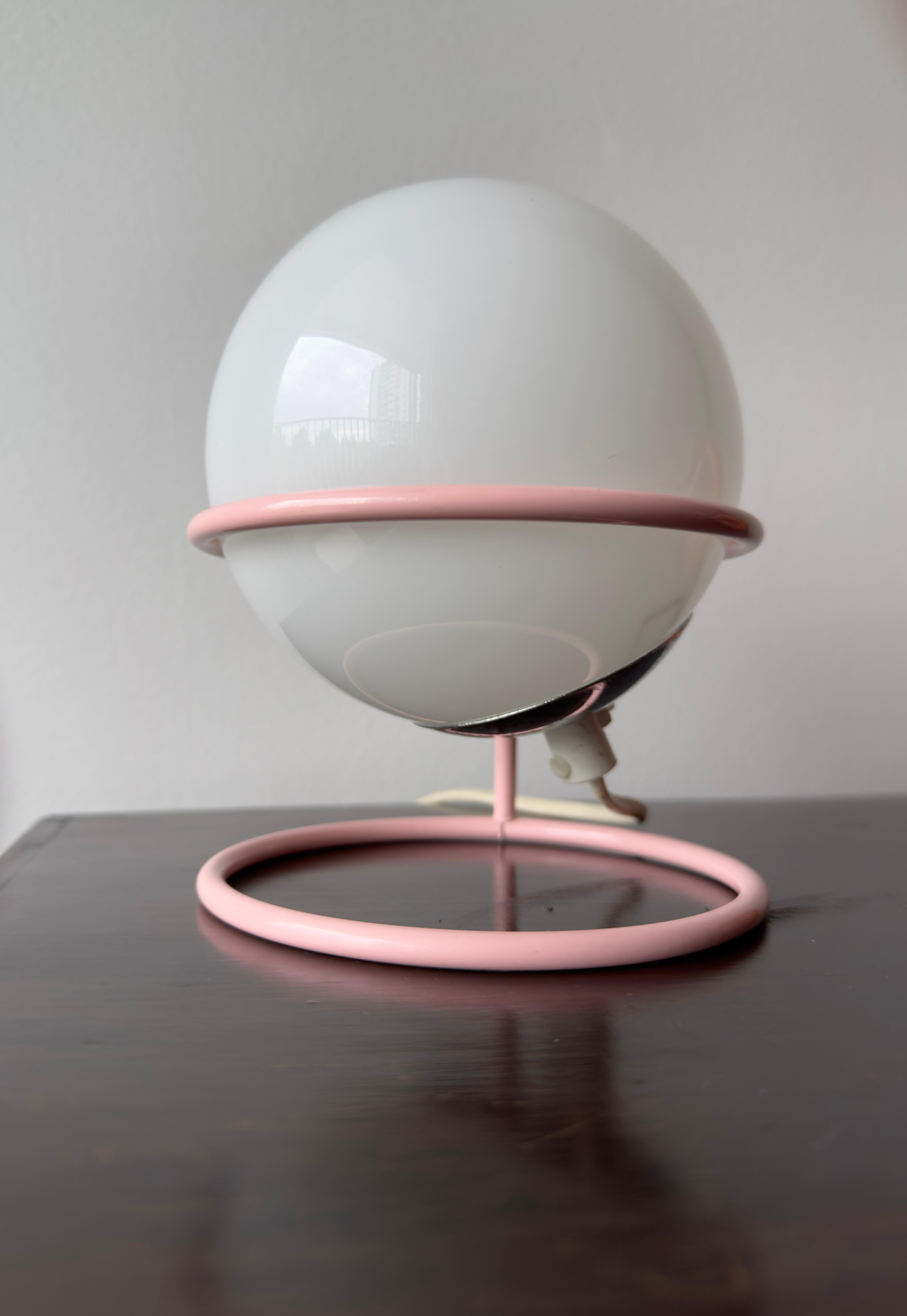 Vintage Design Table Lamp with Opaline Globe, 1970s–80s For Sale 2