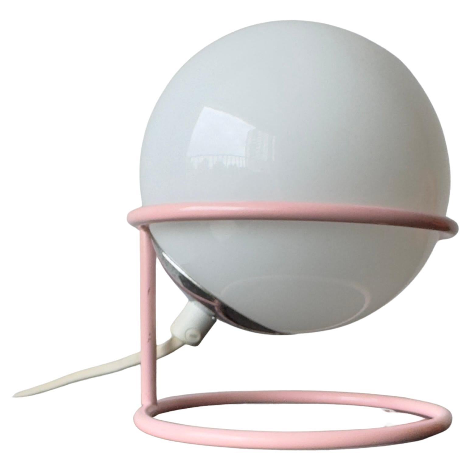 Vintage Design Table Lamp with Opaline Globe, 1970s–80s For Sale