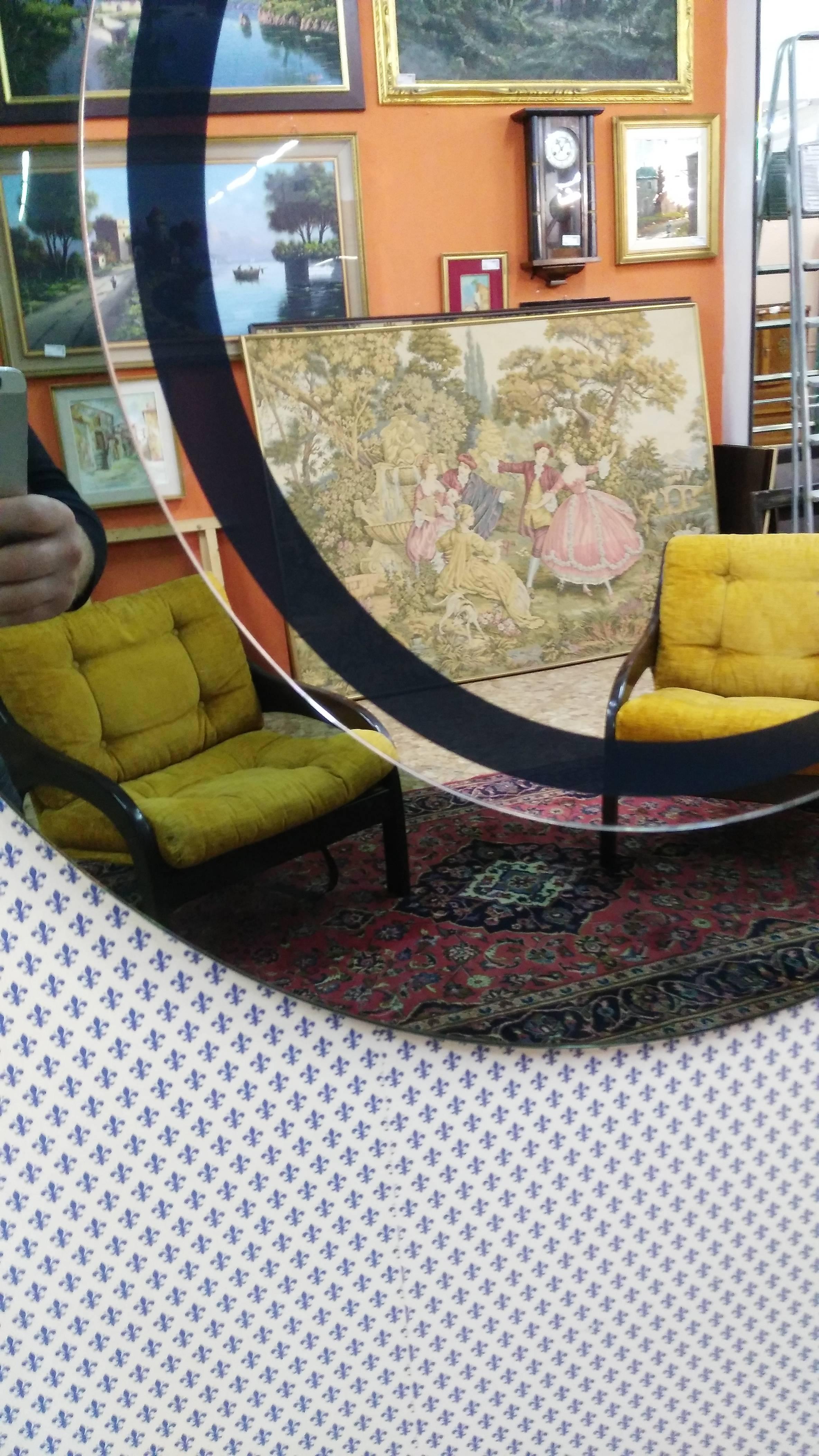 Late 20th Century midcentury Vintage Design Wall Mirror For Sale