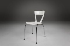 Silla de comedor blanca de diseño vintage Gilac nº 1183, Francia, años 60