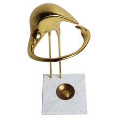 Vintage Design Willy Daro Portaombrelli Fenicottero Hollywood Regency Brass 1960