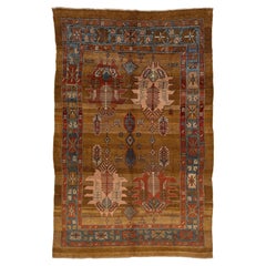 Vintage Designed Bakshaish Tribal Brown Wool Rug