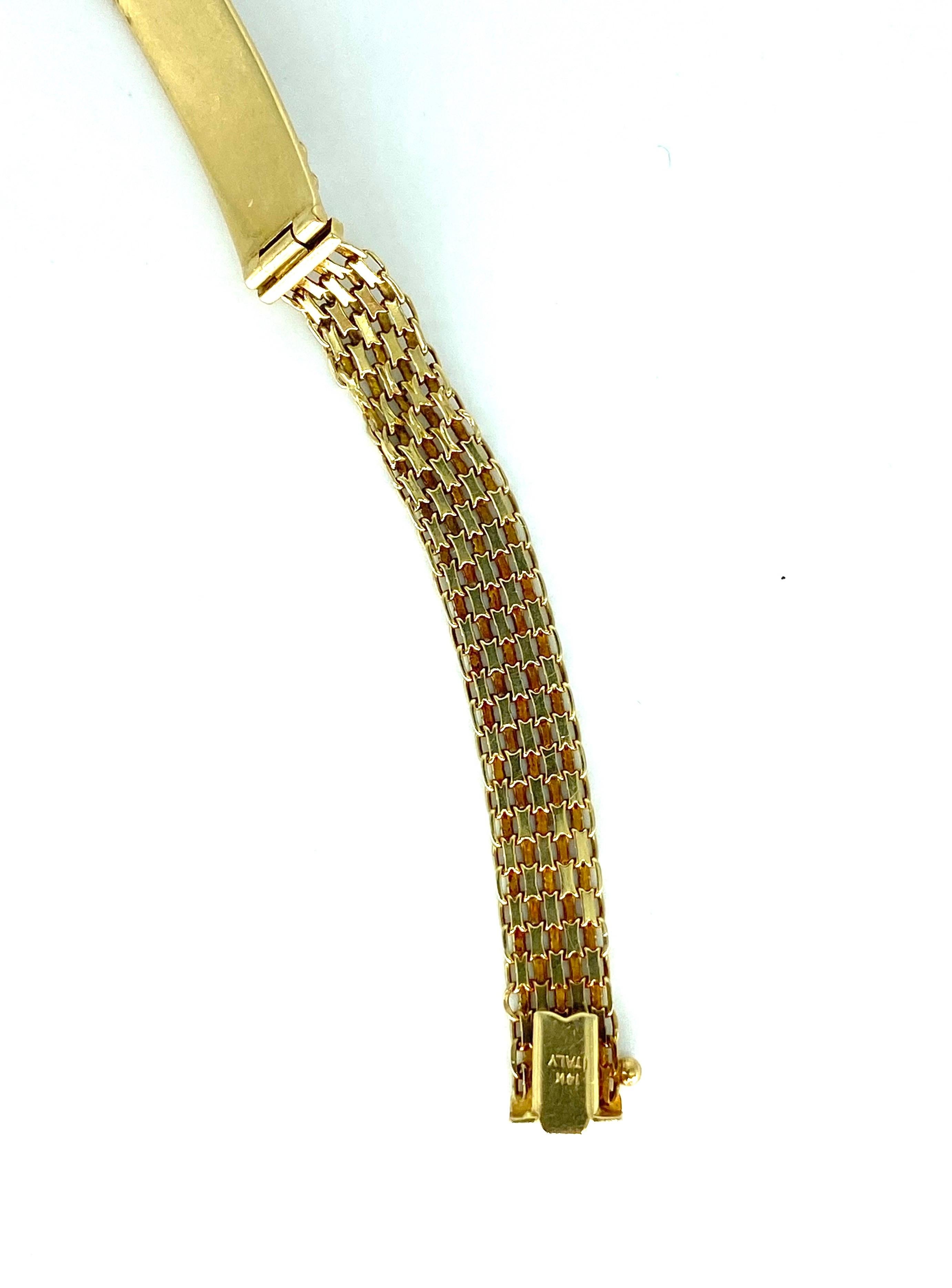 Vintage Designer 0.70 Carat Diamond Fancy Rope ID Link Bracelet 14k Gold For Sale 1