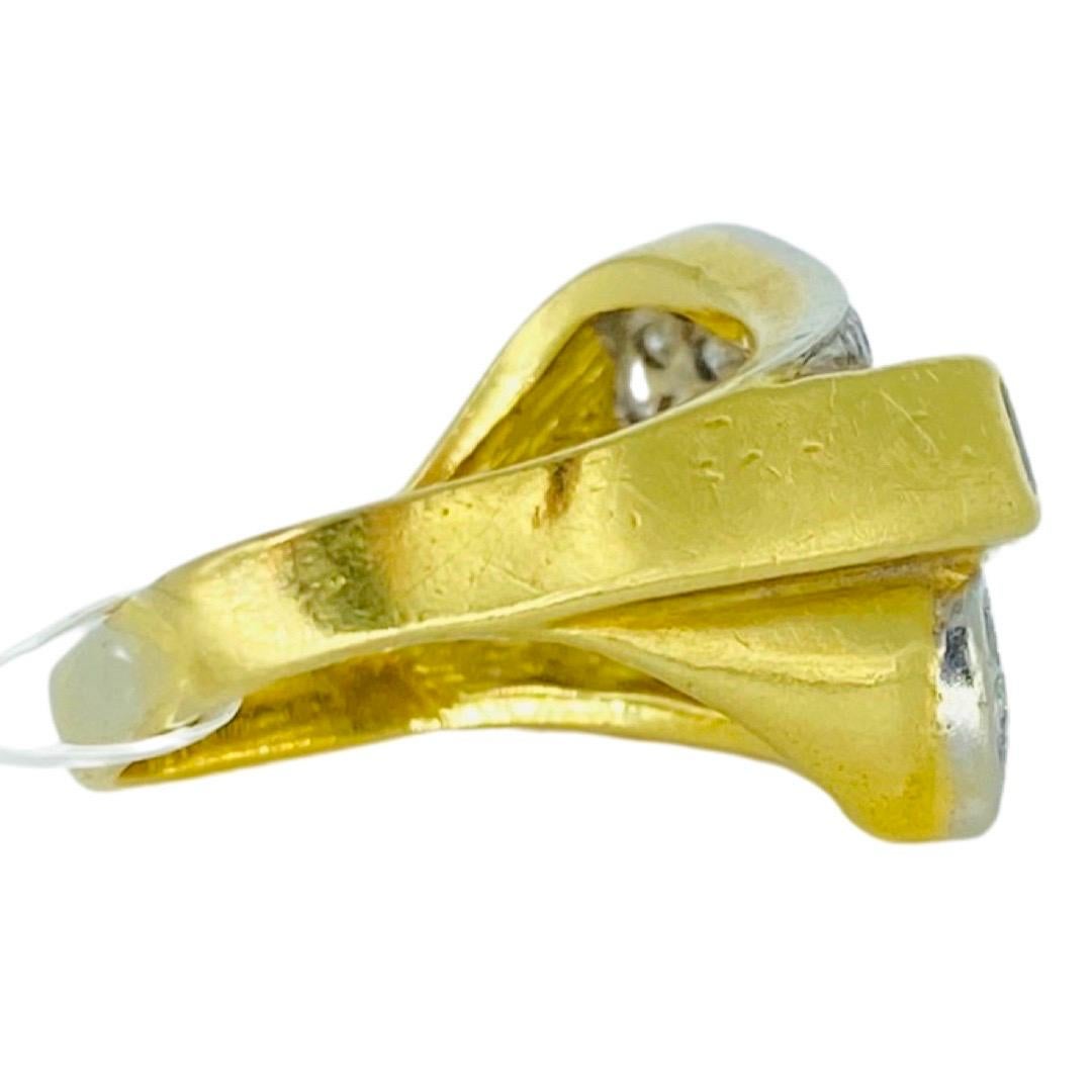 Vintage Designer 2.15 Carat Diamond Total Weight Cluster Cocktail Ring 18k Gold For Sale 5