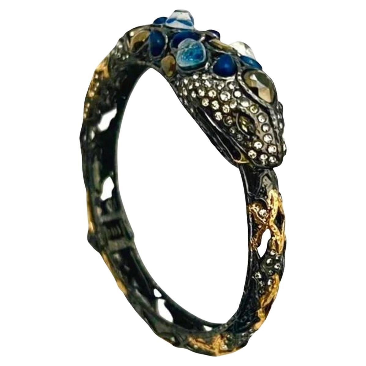 Vintage Designer Alexis Bittar Jardin de Papillon Snake Serpent Bracelet For Sale