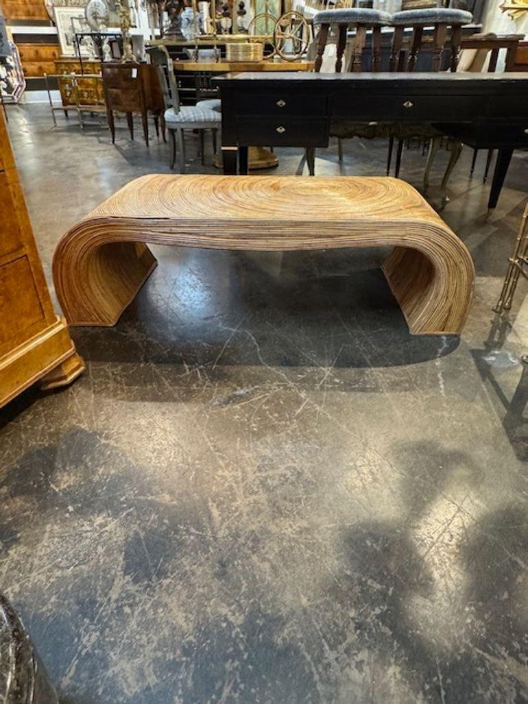Table basse vintage en bambou Bon état - En vente à Dallas, TX