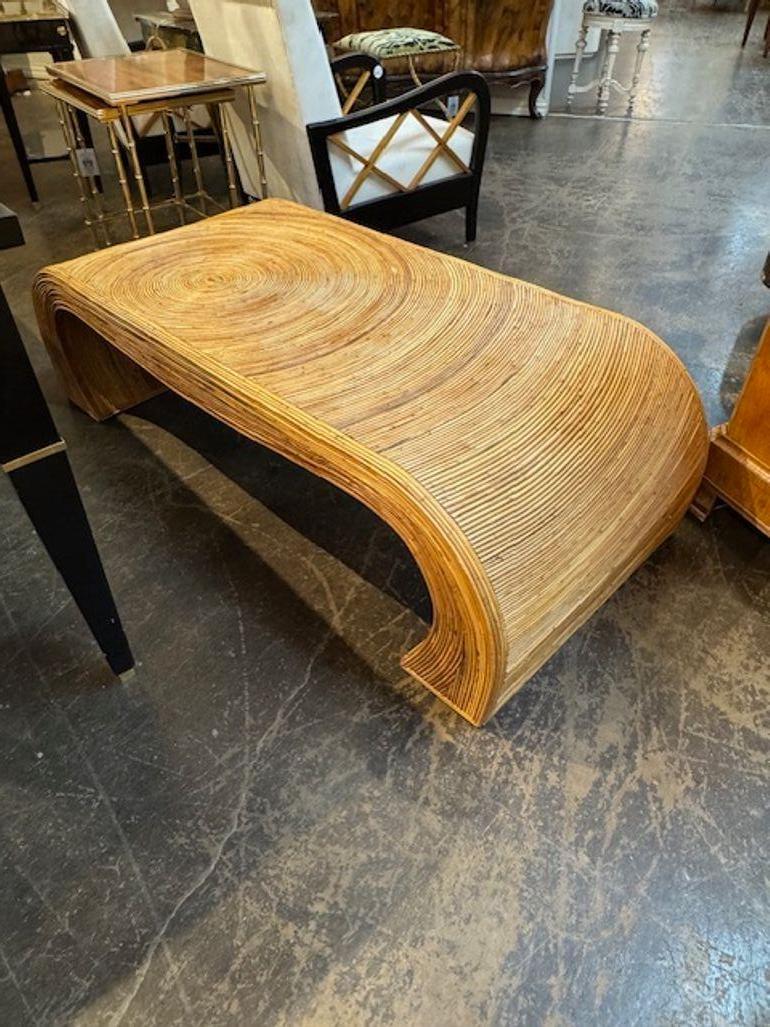 20ième siècle Table basse vintage en bambou en vente