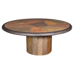 Vintage Designer Coffee Table, Dutch, Slate, Decorative, Brutalist, Paul Kingma