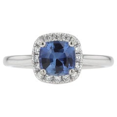 Vintage Designer Diamond And Sapphire Engagement Ring