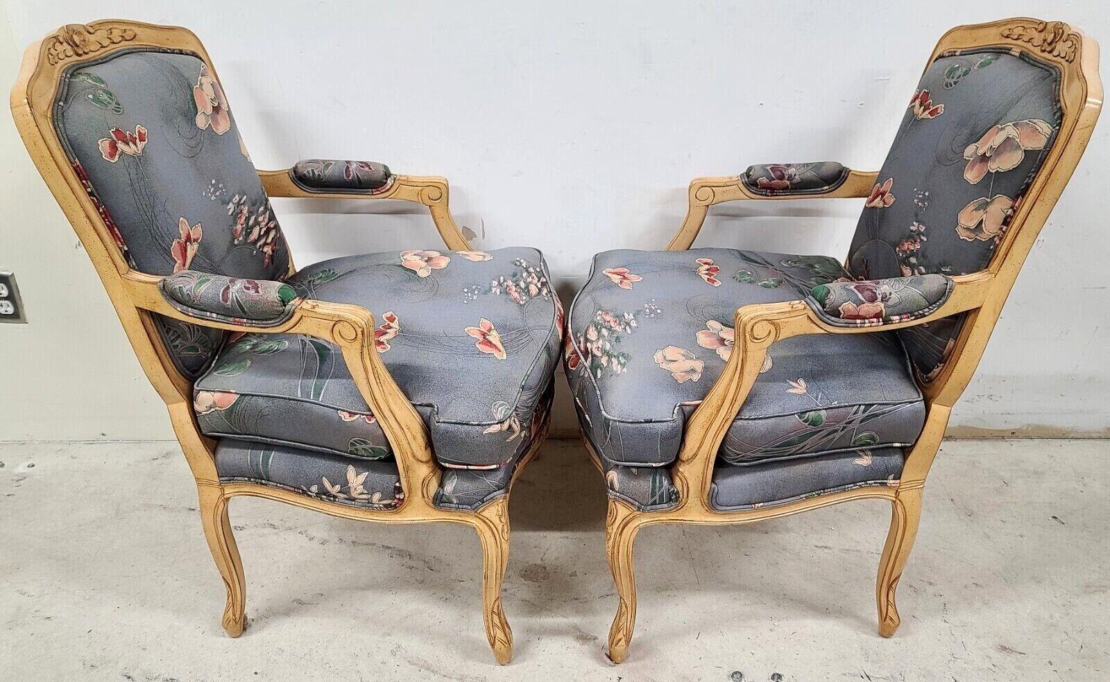 Late 20th Century Vintage Designer French Provincial Accent Chairs by Emanuel, Set of 2 For Sale
