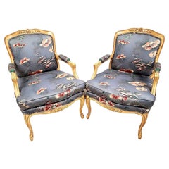 Used Designer French Provincial Accent Chairs by Emanuel, Set of 2